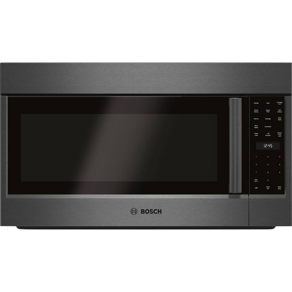 Bosch - 800 Series 1.8 Cu. Ft. Convection Over-the-Range Microwave - Black stainless steel - Front_Zoom