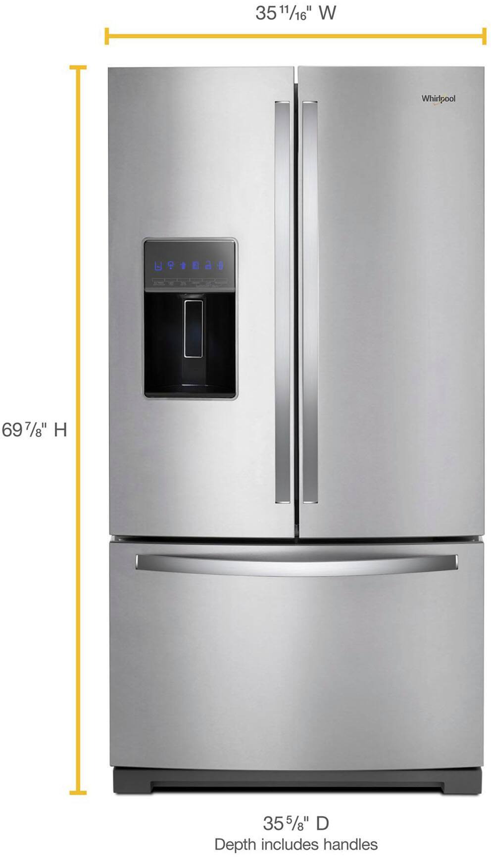 whirlpool refrigerator 26 cu ft