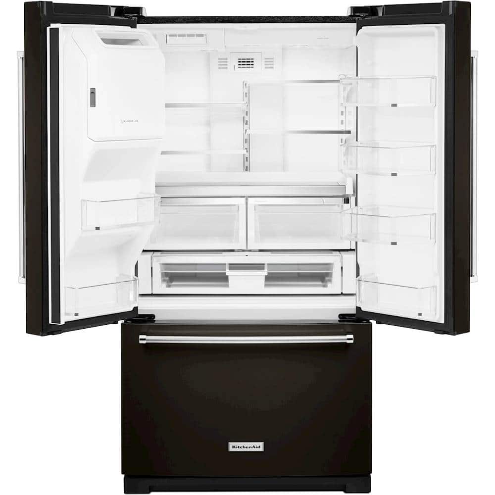 KitchenAid - 27 Cu. Ft. French Door Refrigerator - Black stainless steel - Alt_View_Standard_2