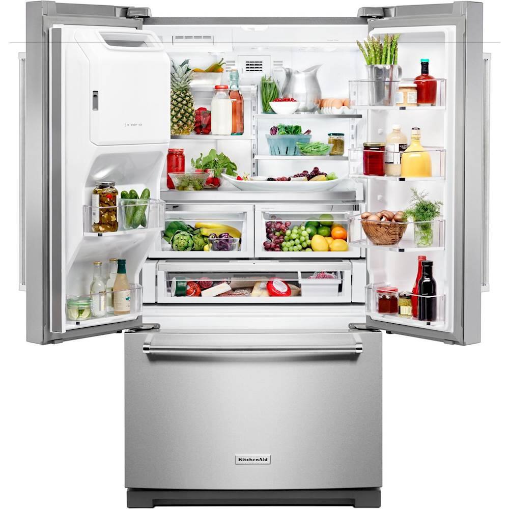 KitchenAid - 27 Cu. Ft. French Door Refrigerator - Printshield Stainless - Alt_View_Standard_1