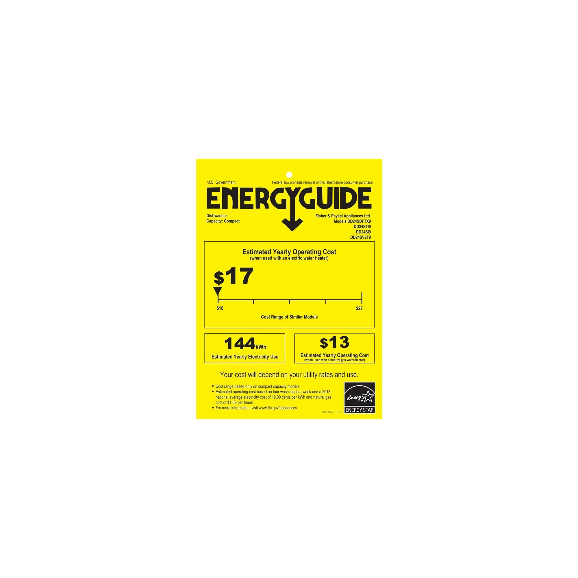 DCS - 24" Front Control Built-In Dishwasher - Stainless steel - Energy_Guide