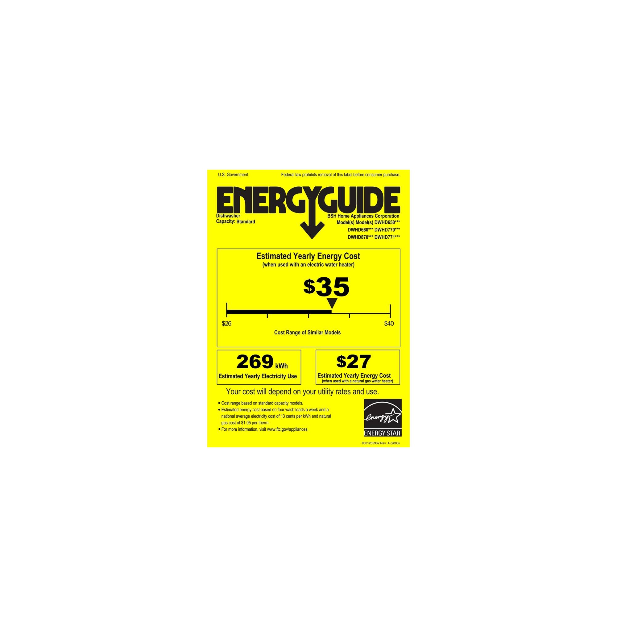 Thermador - 24" Top Control Built-In Dishwasher with Stainless Steel Tub - Stainless steel - Energy_Guide