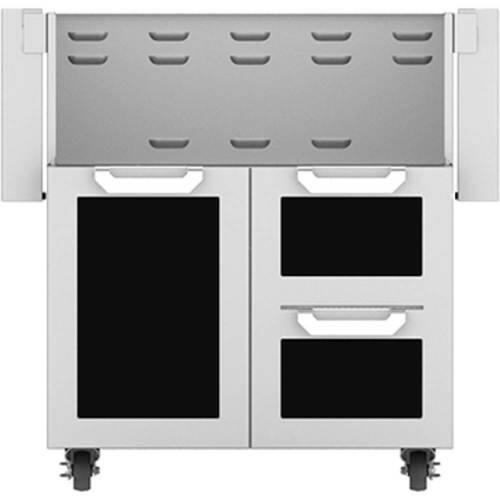 Hestan - Double Drawer and Door Tower Cart for 30" Gas Grills - Black - Angle_Standard