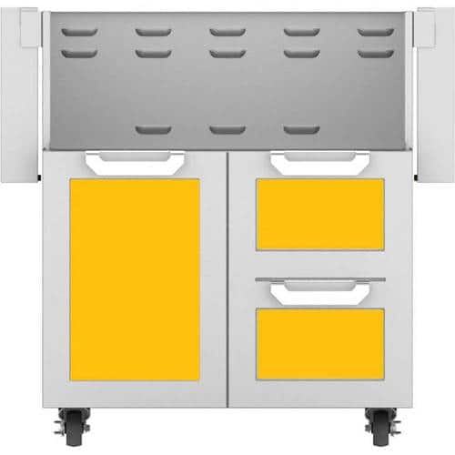 Hestan - Double Drawer and Door Tower Cart for 30" Gas Grills - Yellow - Angle_Standard