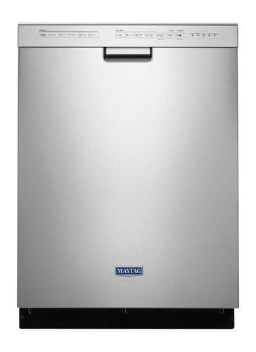 Maytag - 24" Front Control Built-In Dishwasher with Stainless Steel Tub - Stainless steel - Front_Standard