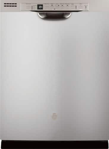 GE - 24" Front Control Tall Tub Built-In Dishwasher - Stainless steel - Front_Standard