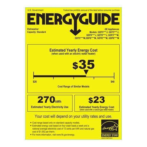 GE - 24" Top Control Tall Tub Built-In Dishwasher - Stainless steel - Energy_Guide