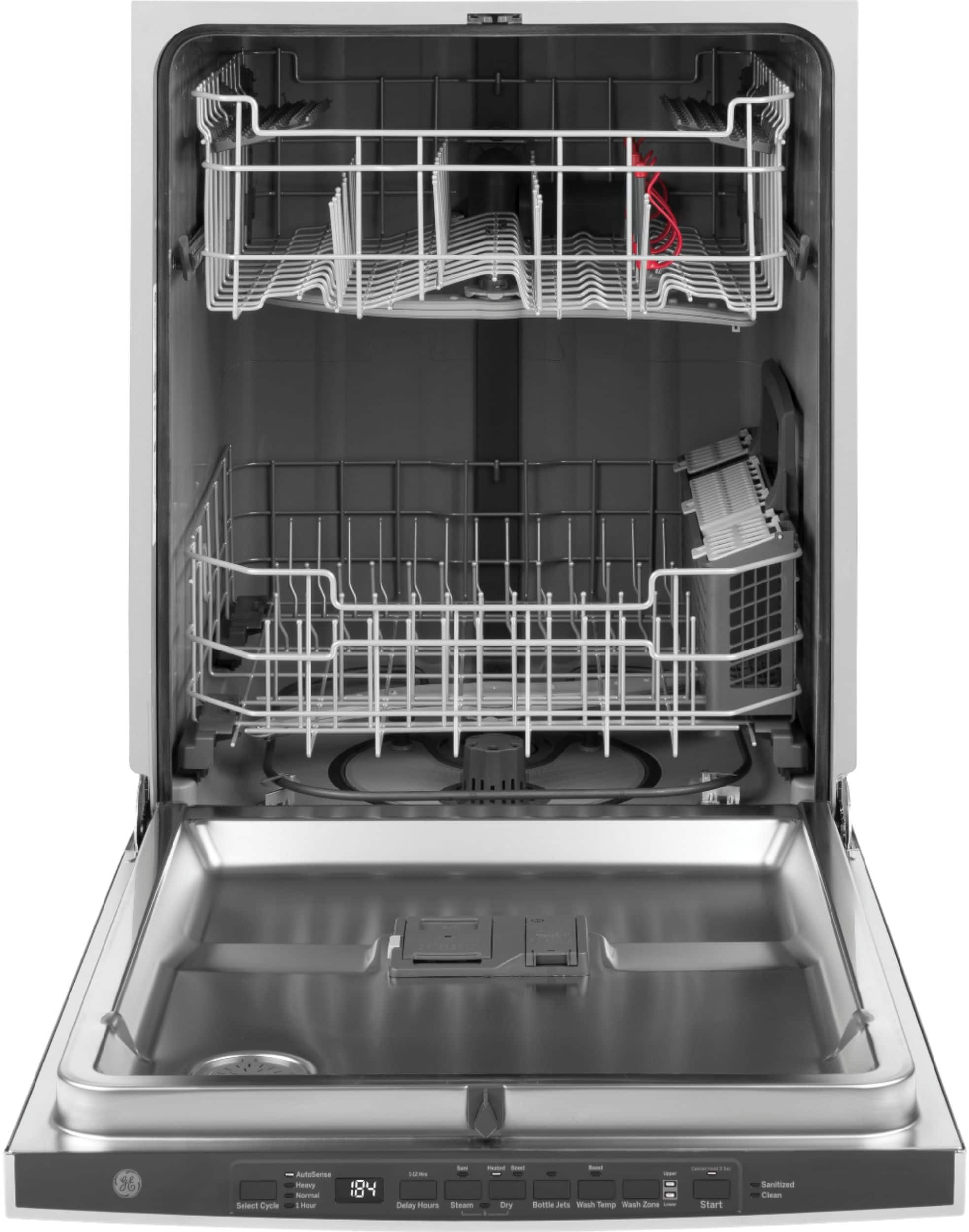 GE - 24" Top Control Tall Tub Built-In Dishwasher - Stainless steel - Alt_View_Standard_11