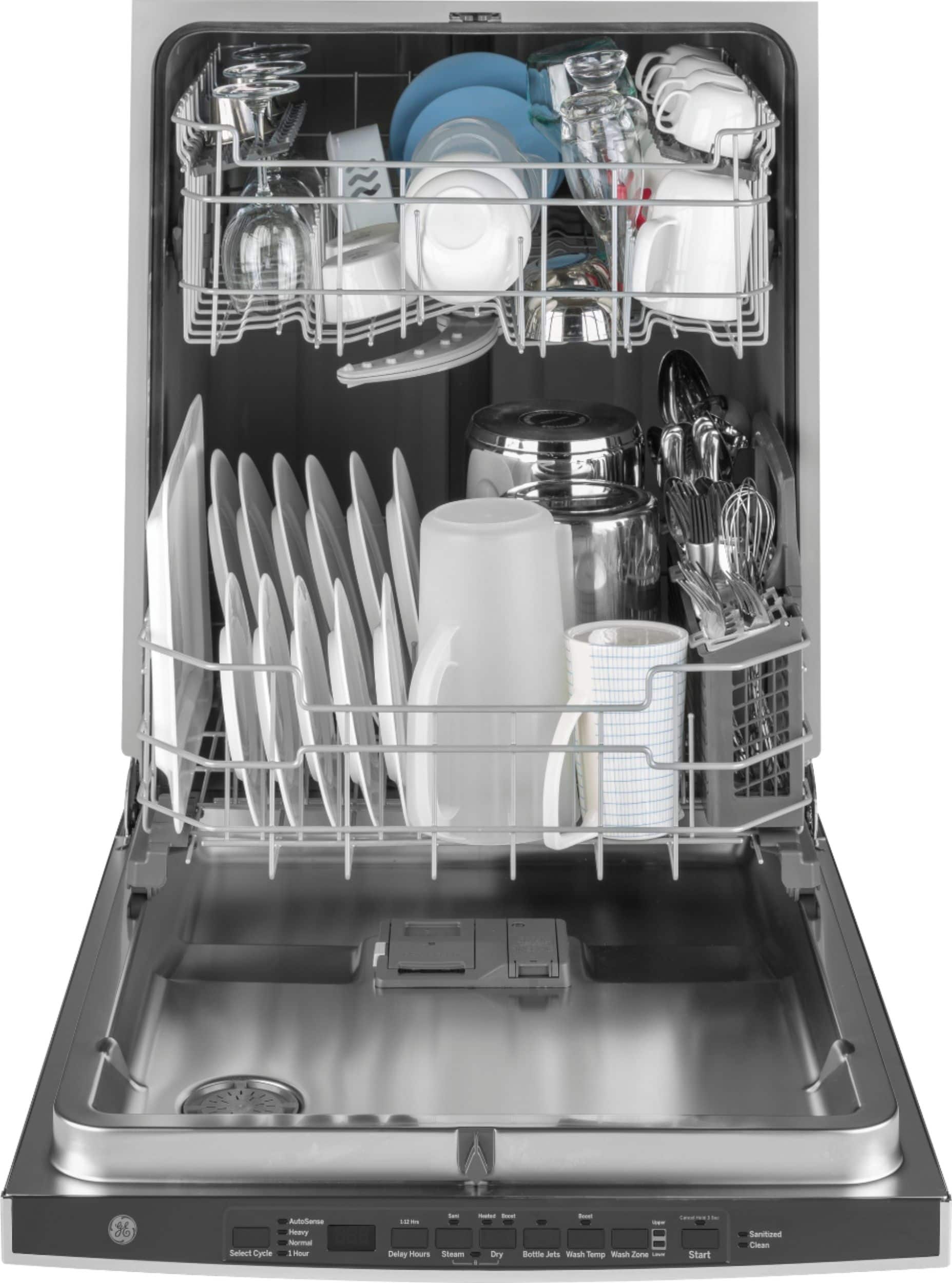 GE - 24" Top Control Tall Tub Built-In Dishwasher - Stainless steel - Alt_View_Standard_12