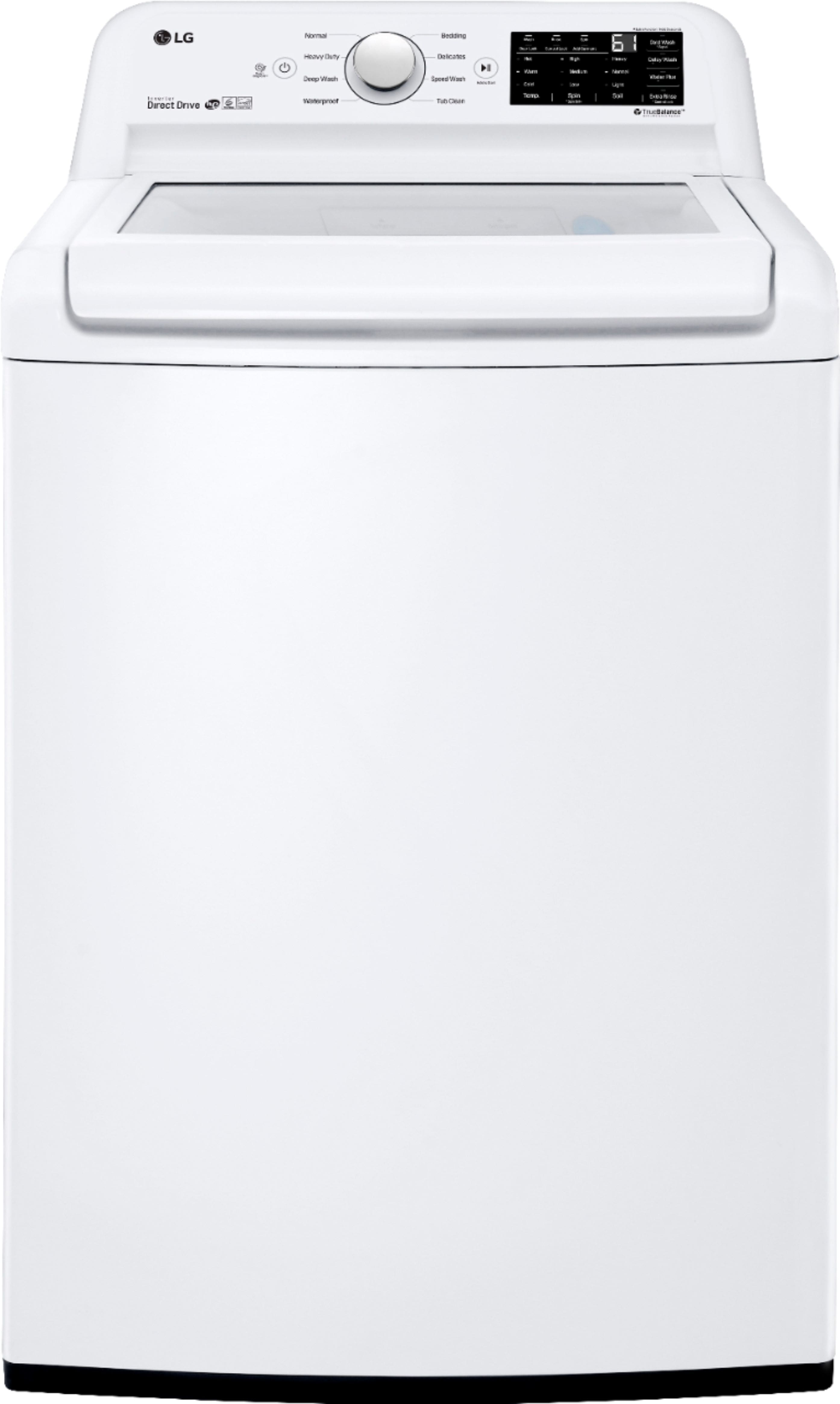 LG - 4.5 Cu. Ft. 8-Cycle Top-Loading Washer - White - Front_Zoom