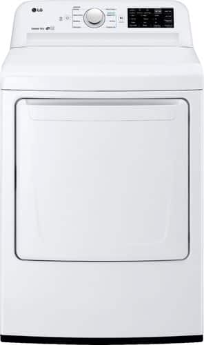 LG - 7.3 Cu. Ft. 8-Cycle Electric Dryer - White - Front_Standard