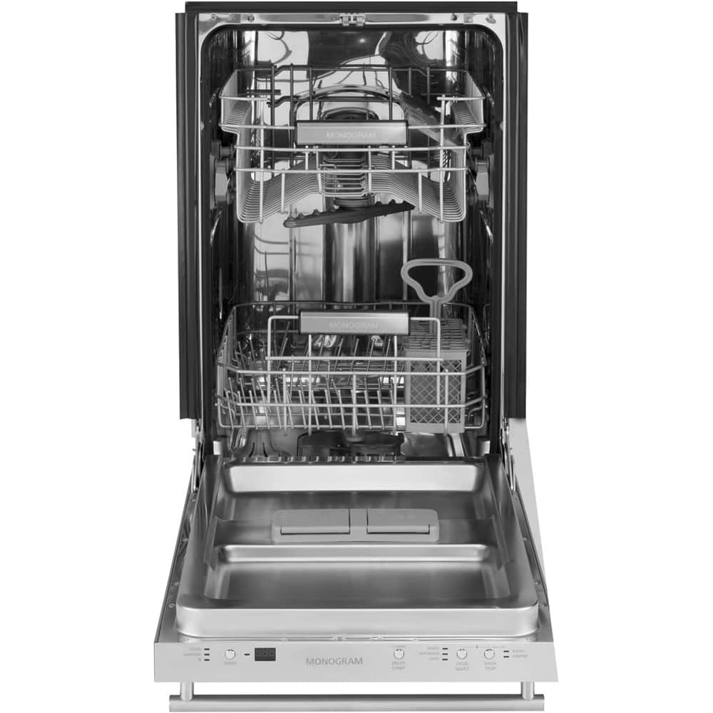 Monogram - 18" Top Control Built-In Dishwasher with Stainless Steel Tub - Stainless steel - Front_Zoom