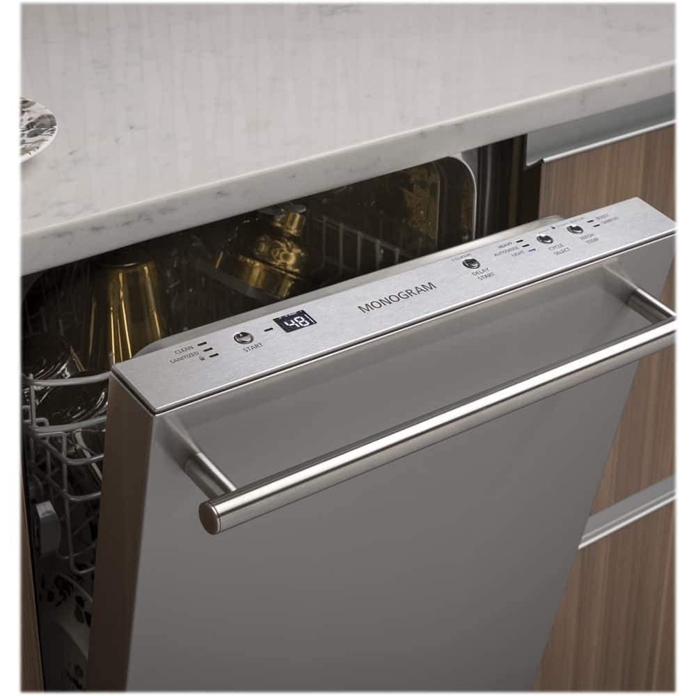Monogram - 18" Top Control Built-In Dishwasher with Stainless Steel Tub - Stainless steel - Alt_View_Standard_11