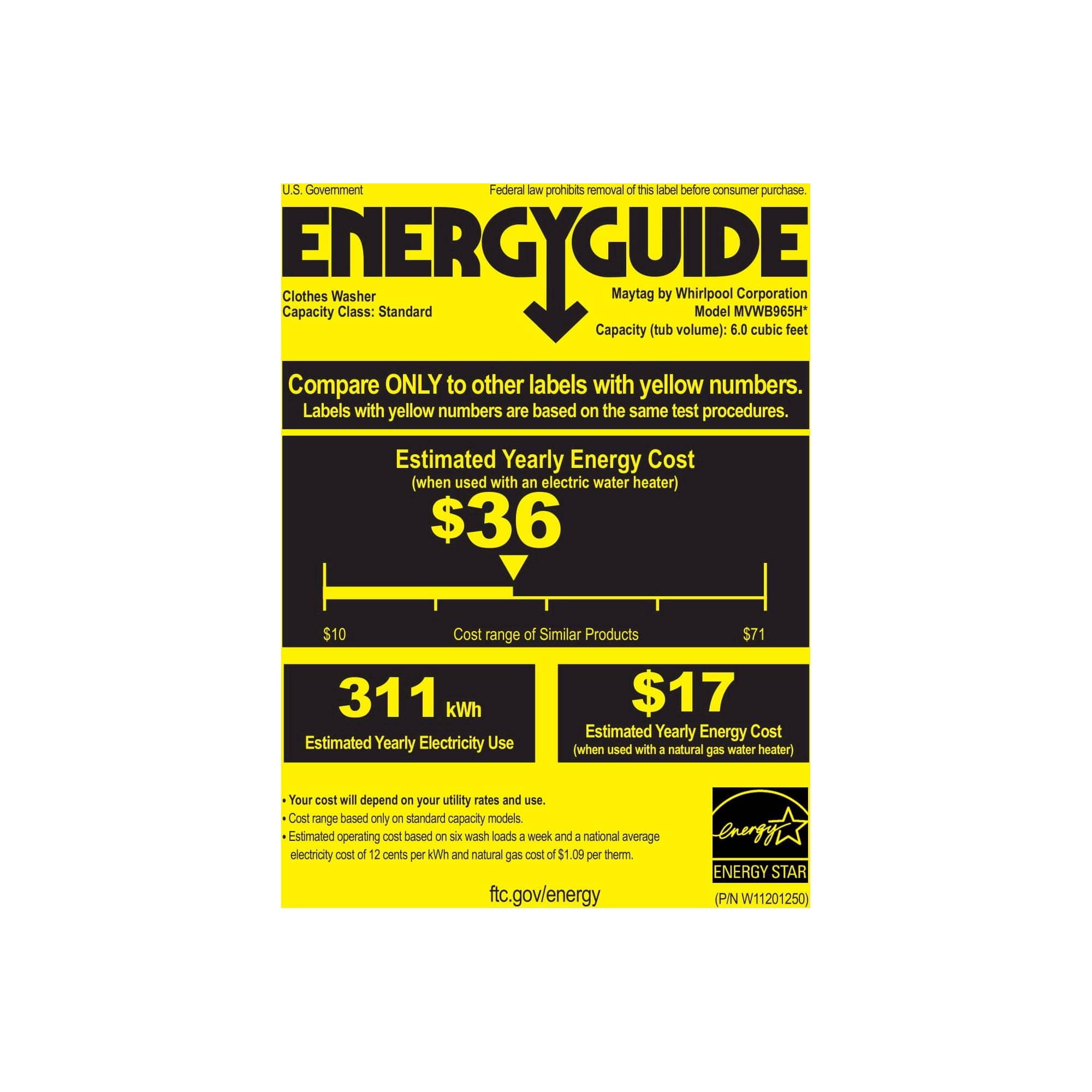 Maytag - 6.0 Cu.Ft. 10-Cycle Top-Loading Washer - Metallic Slate - Energy_Guide