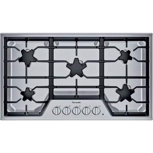 Thermador - MASTERPIECE SERIES 37" Gas Cooktop - Stainless steel - Front_Standard