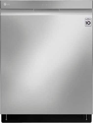LG - 24" Top Control Built-In Dishwasher with Stainless Steel Tub - Stainless steel - Front_Standard