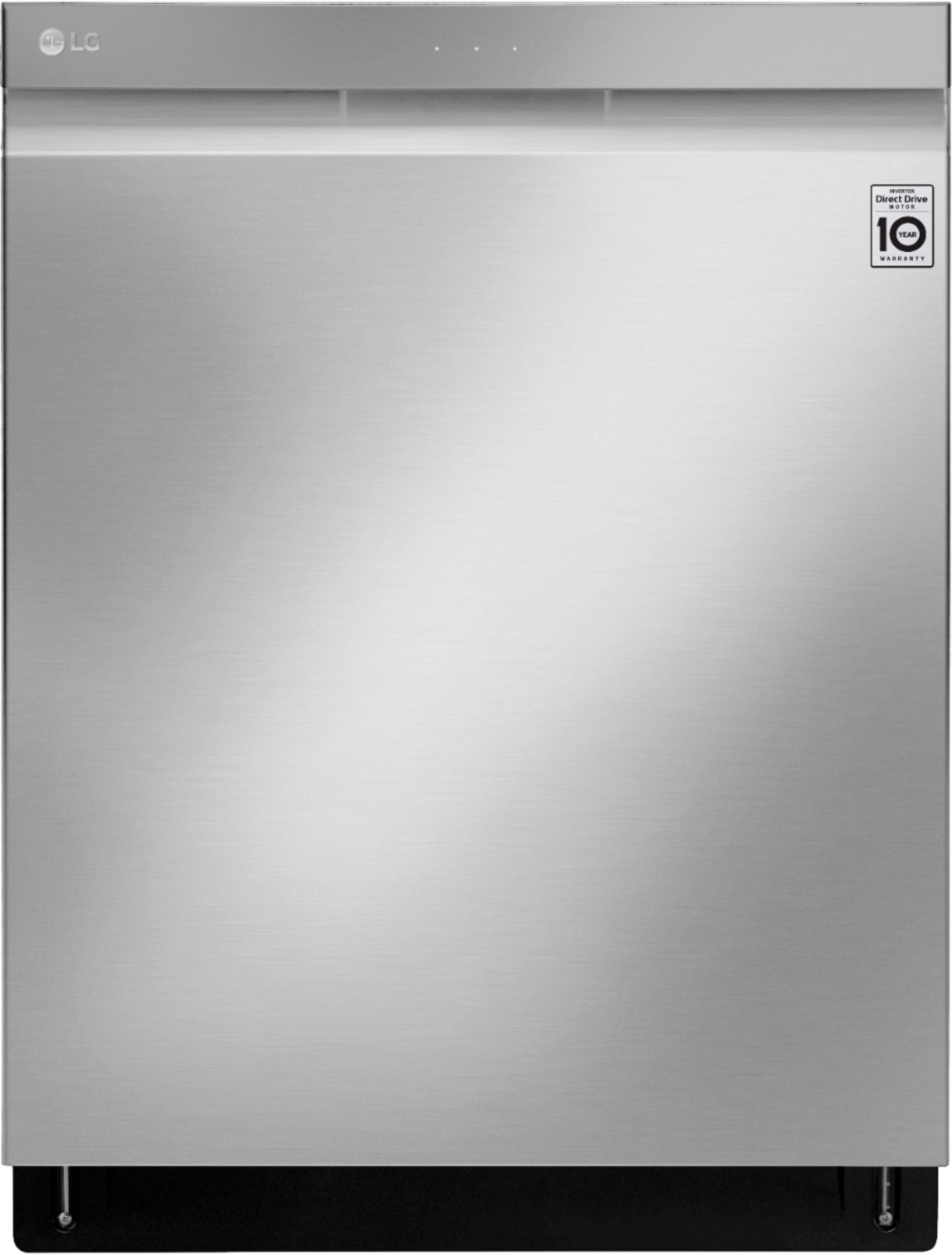 LG - 24" Top Control Built-In Dishwasher with Stainless Steel Tub - Stainless steel - Front_Zoom