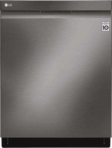LG - 24" Top Control Built-In Dishwasher with Stainless Steel Tub - PrintProof Black Stainless Steel - Front_Standard