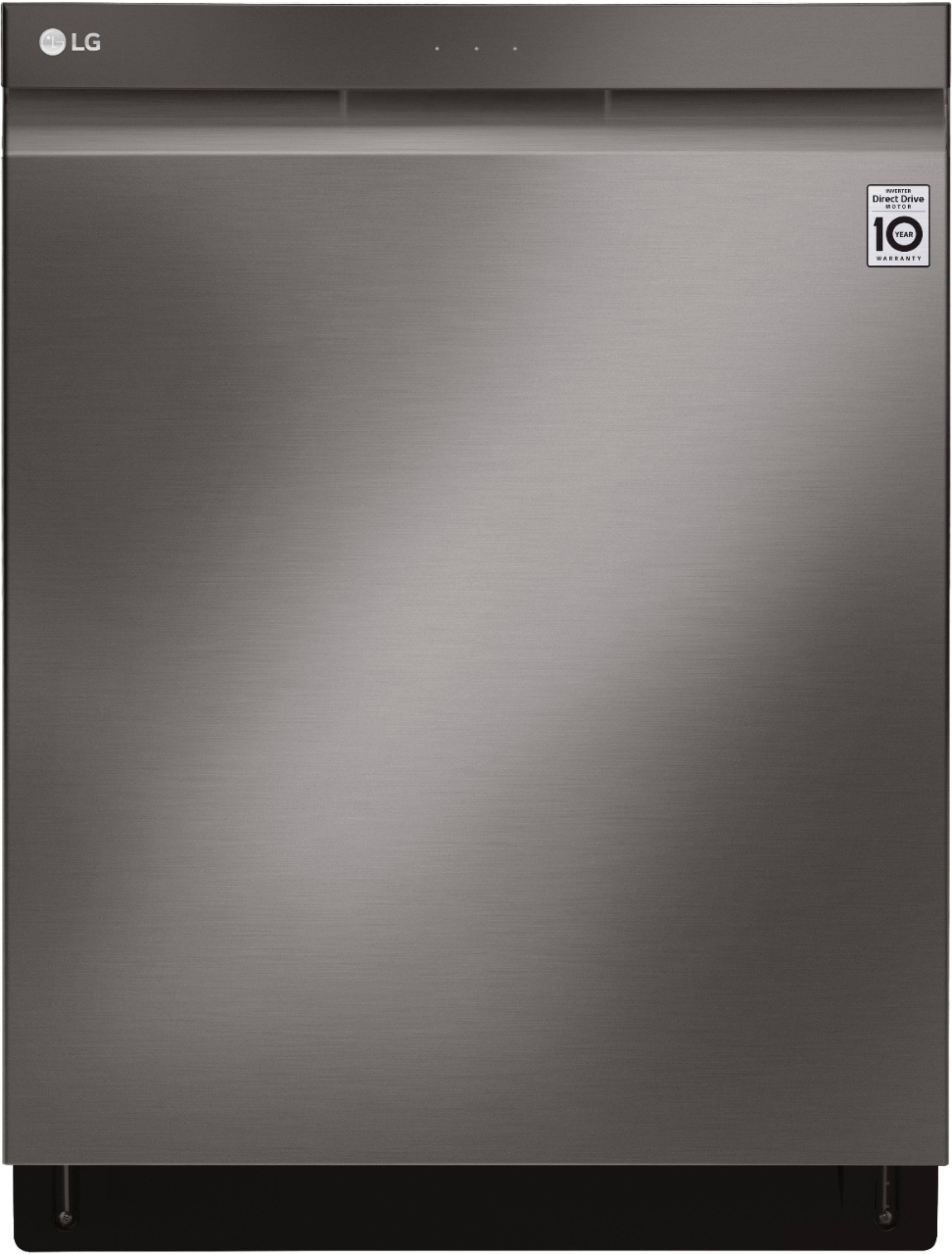 LG - 24" Top Control Built-In Dishwasher with Stainless Steel Tub - PrintProof Black Stainless Steel - Front_Zoom