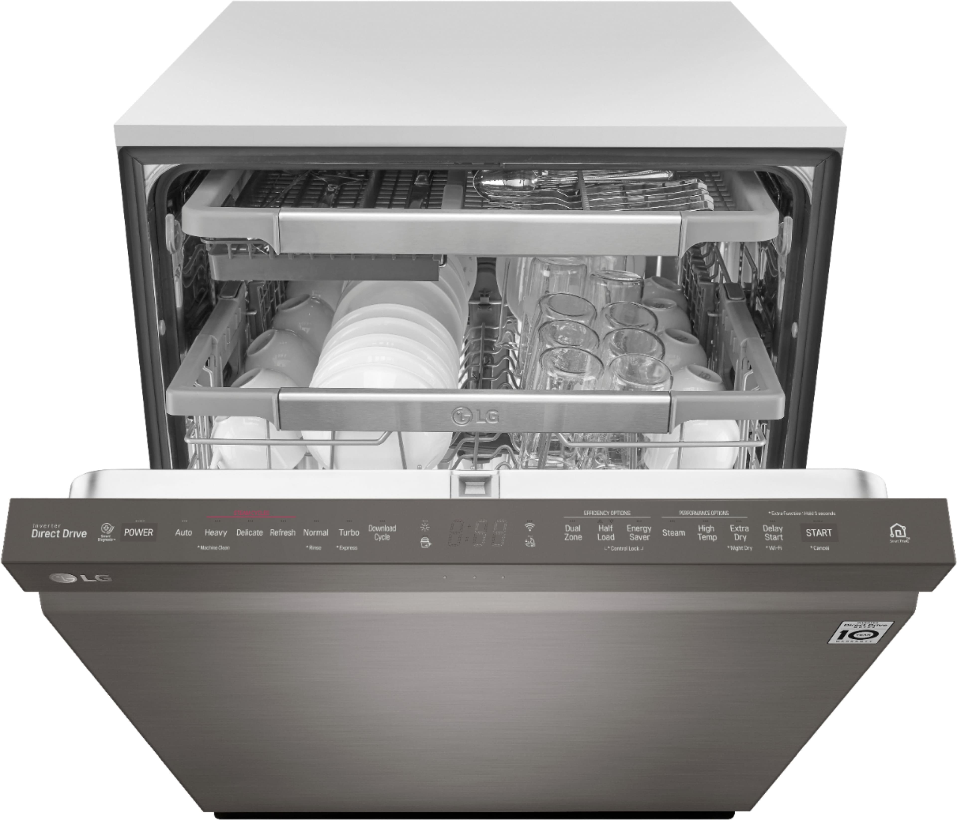 LG - 24" Top Control Built-In Dishwasher with Stainless Steel Tub - PrintProof Black Stainless Steel - Alt_View_Standard_1