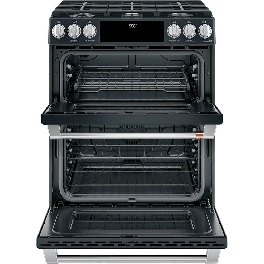 Café - 7 Cu. Ft. Self-Cleaning Slide-In Double Oven Dual Fuel Convection Range - Matte Black - Alt_View_Standard_12
