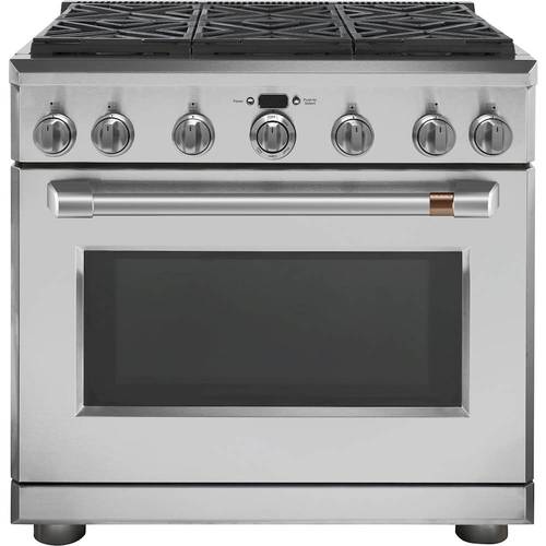 Café - 6.2 Cu. Ft. Self-Cleaning Freestanding Gas Convection Range - Stainless steel - Front_Standard