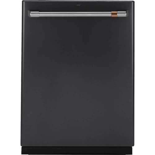 Café - 24" Top Control Tall Tub Built-In Dishwasher with Stainless Steel Tub - Matte Black - Front_Standard