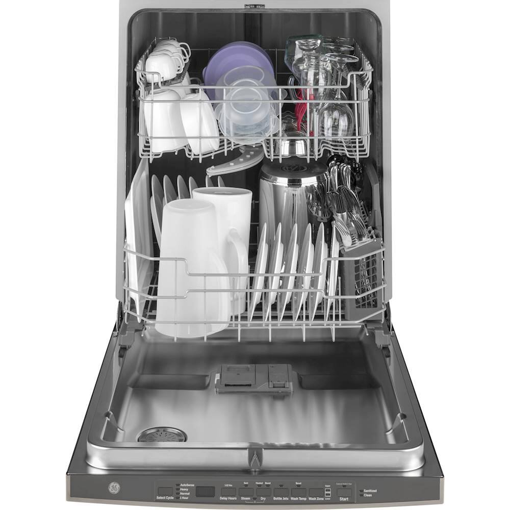 GE 24" Top Control Tall Tub BuiltIn Dishwasher Black Slate at