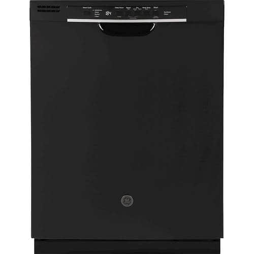 GE - 24" Front Control Tall Tub Built-In Dishwasher - Black - Front_Standard
