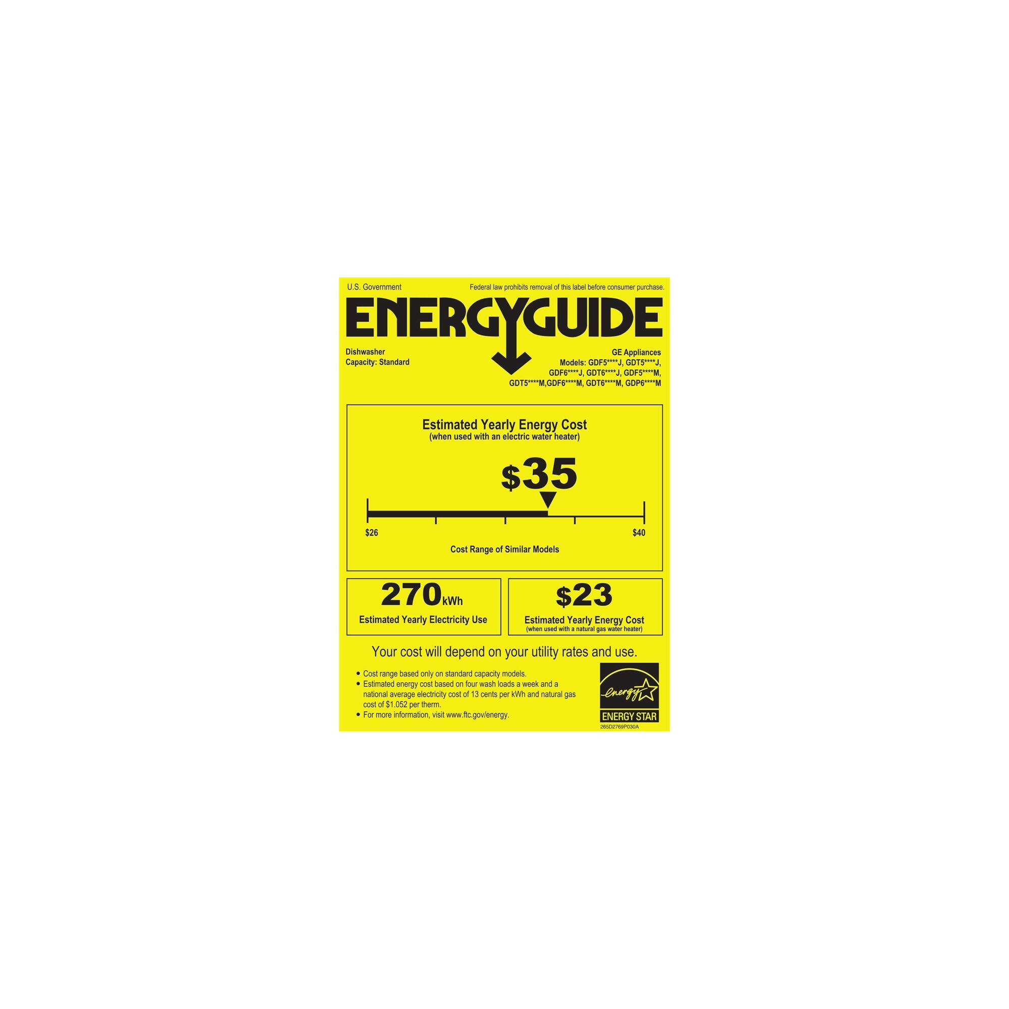GE - 24" Top Control Tall Tub Built-In Dishwasher with Stainless Steel Tub - Black stainless steel - Energy_Guide