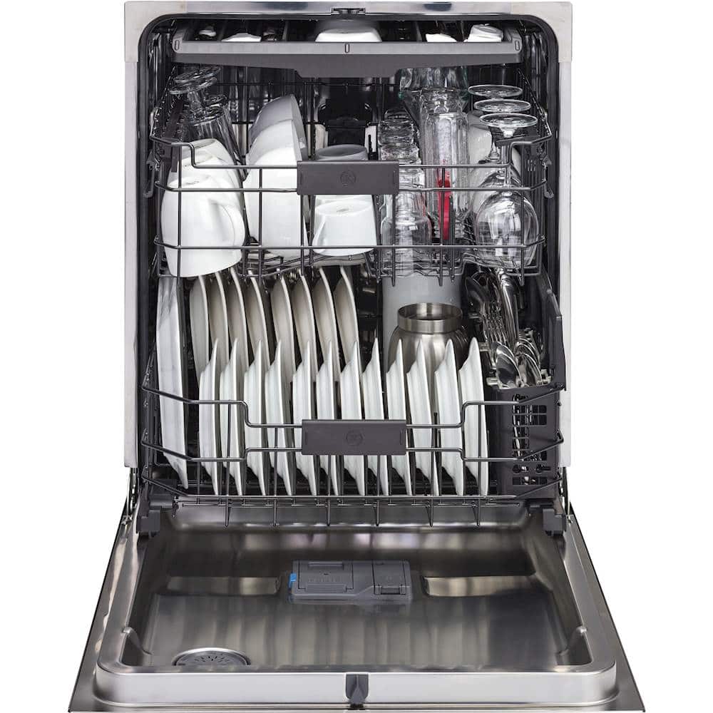 GE - 24" Top Control Tall Tub Built-In Dishwasher with Stainless Steel Tub - Black stainless steel - Alt_View_Standard_12