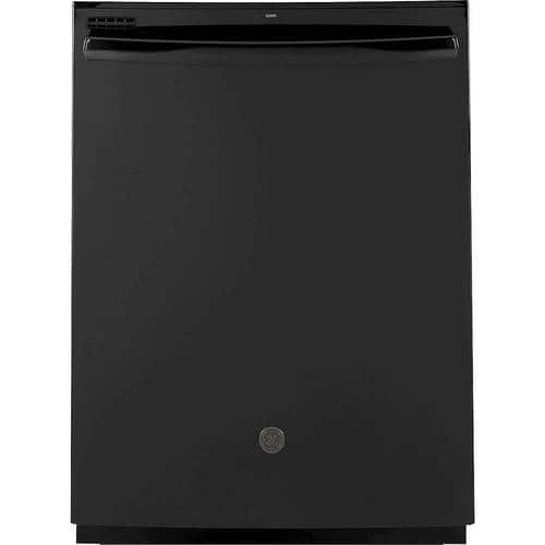 GE - 24" Top Control Tall Tub Built-In Dishwasher - Black - Front_Standard