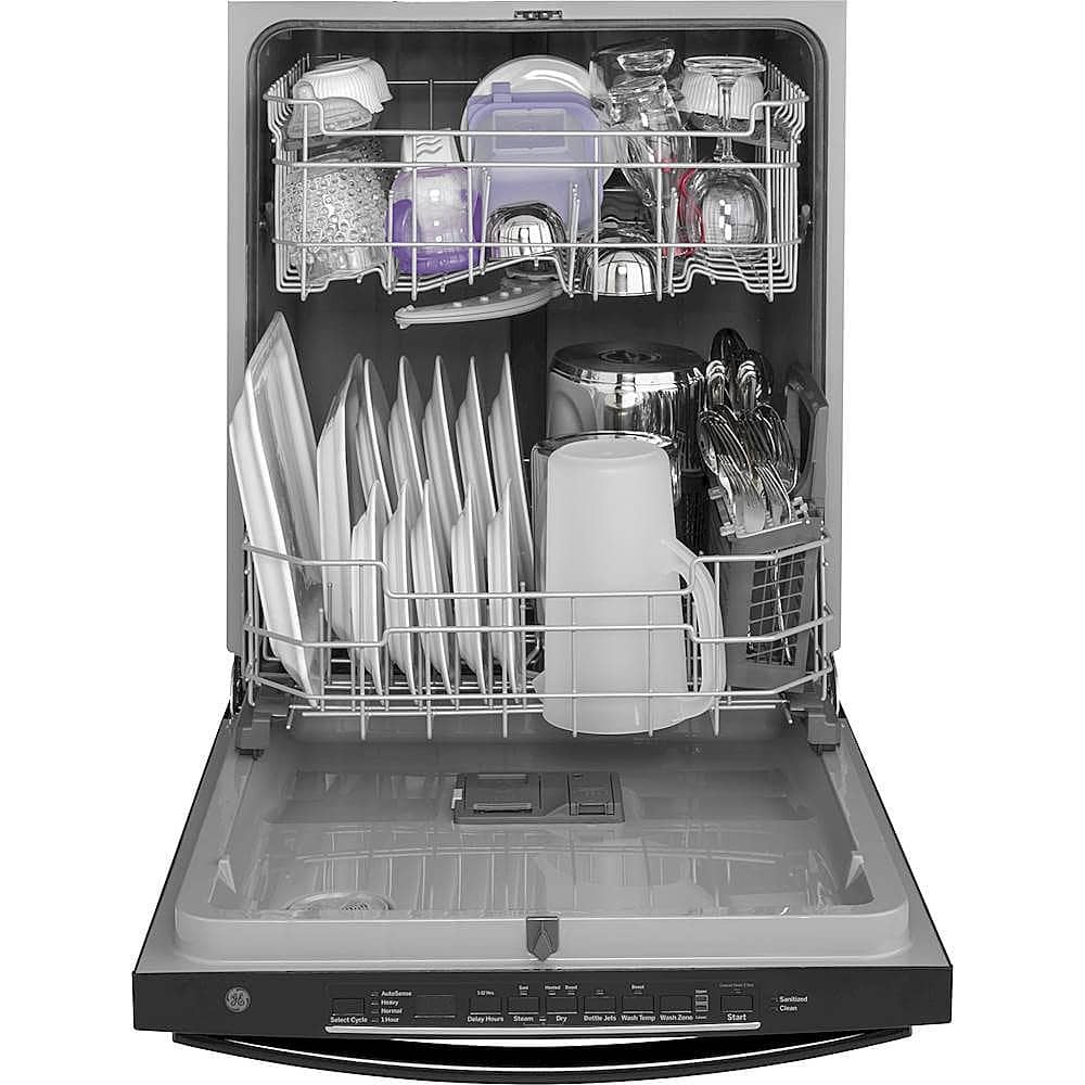 GE - 24" Top Control Tall Tub Built-In Dishwasher - Black - Alt_View_Standard_12