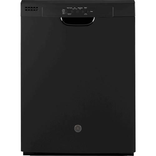 GE - 24" Front Control Tall Tub Built-In Dishwasher - Black - Front_Standard