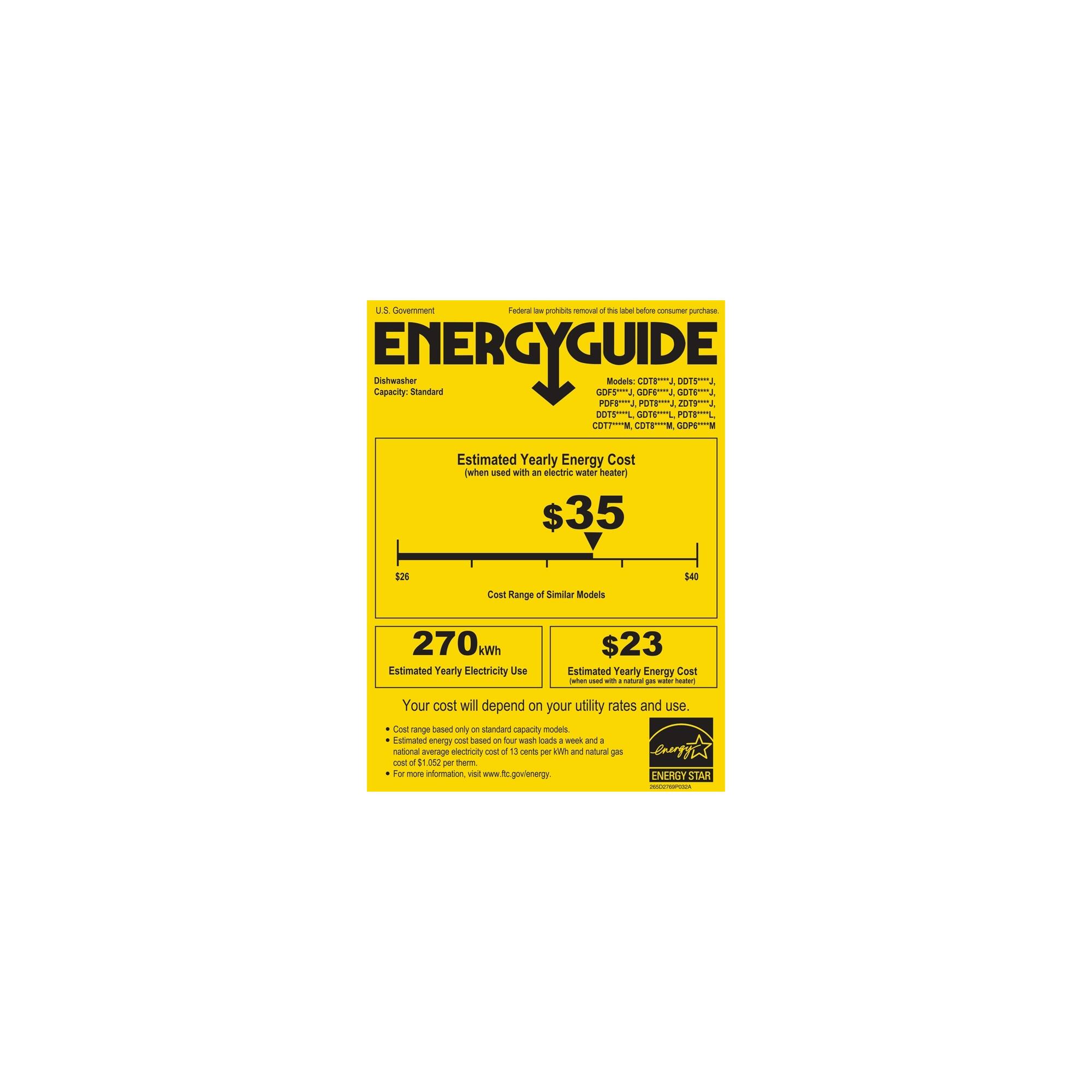Café - 24" Top Control Tall Tub Built-In Dishwasher with Stainless Steel Tub - Stainless steel - Energy_Guide
