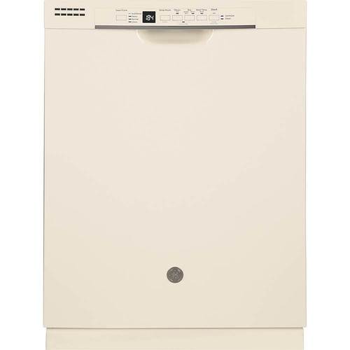 GE - 24" Front Control Tall Tub Built-In Dishwasher - Bisque - Front_Standard