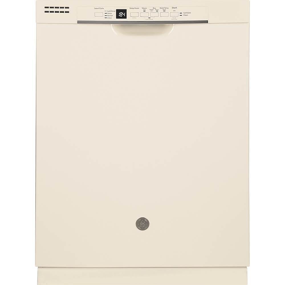 GE - 24" Front Control Tall Tub Built-In Dishwasher - Bisque - Front_Zoom