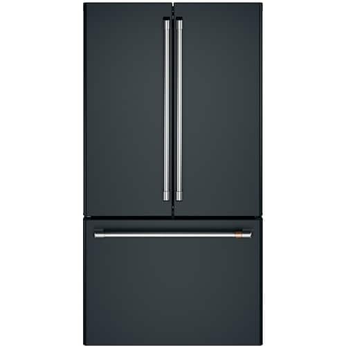 Café - 23.1 Cu. Ft. French Door Counter-Depth Refrigerator - Matte Black - Front_Standard