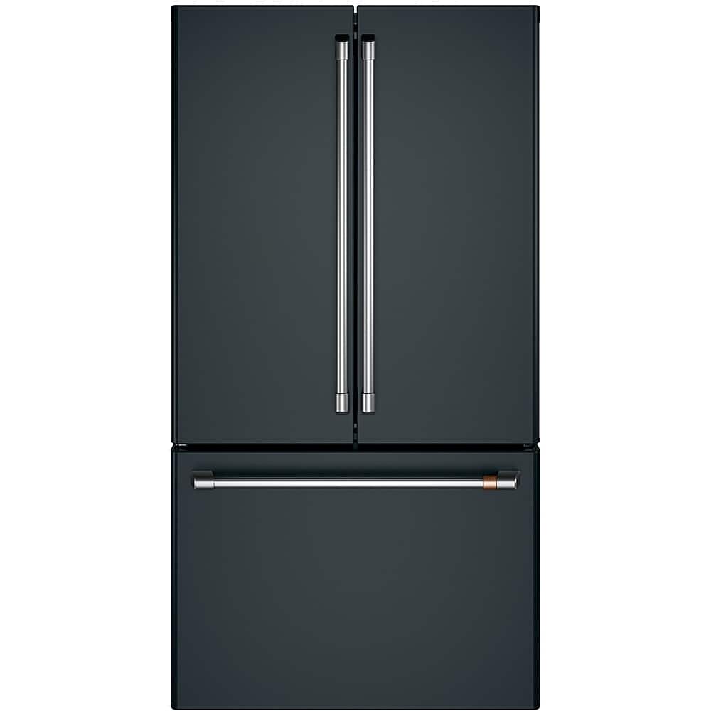 Café - 23.1 Cu. Ft. French Door Counter-Depth Refrigerator - Matte Black - Front_Zoom