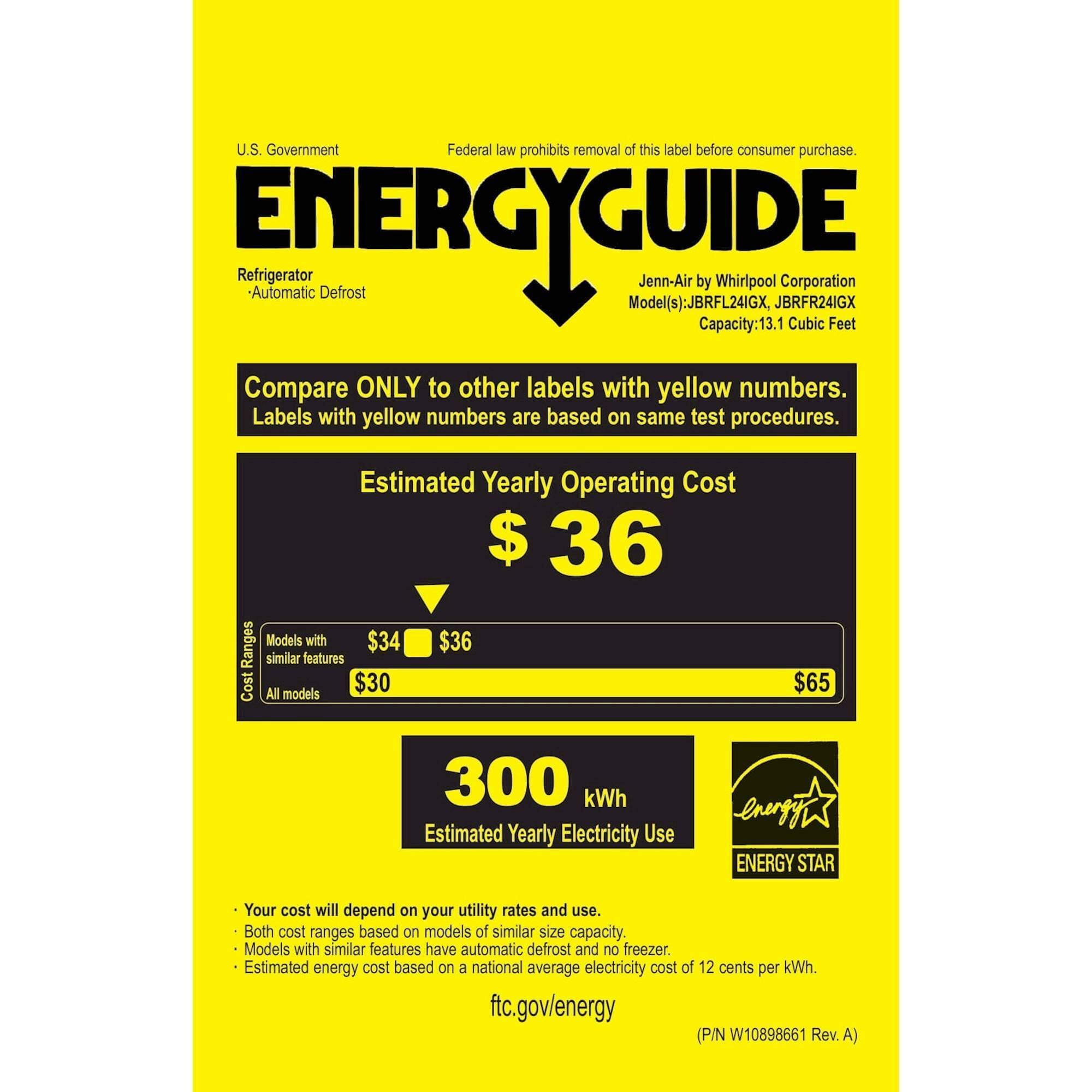 Jenn-Air - 13 Cu. Ft. Built-In Refrigerator - Energy_Guide