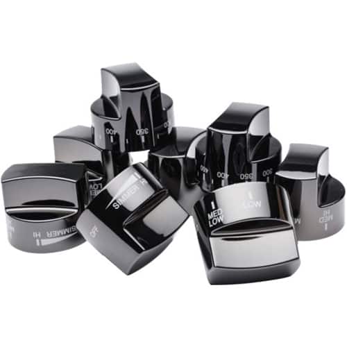 Viking Control Knob Set for Ranges and Rangetops Black Chrome at