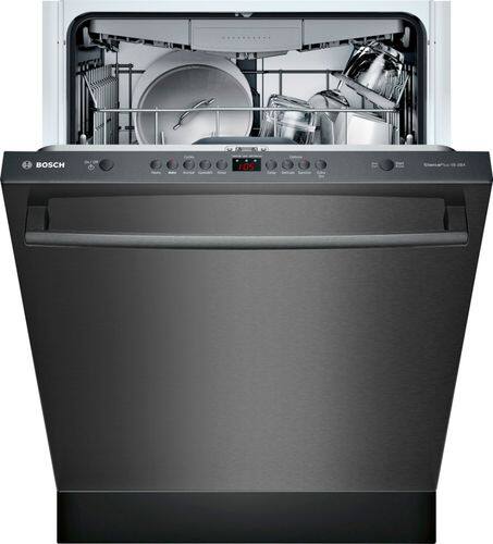 Bosch - 100 Series 24" Top Control Built-In Dishwasher - Black stainless steel - Front_Standard