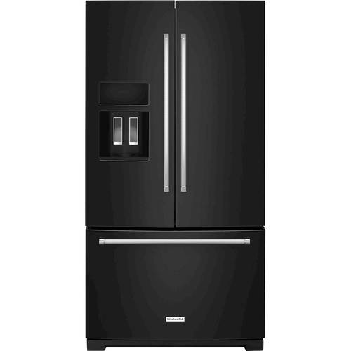 KitchenAid - 26.8 Cu. Ft. French Door Refrigerator - Black - Front_Standard