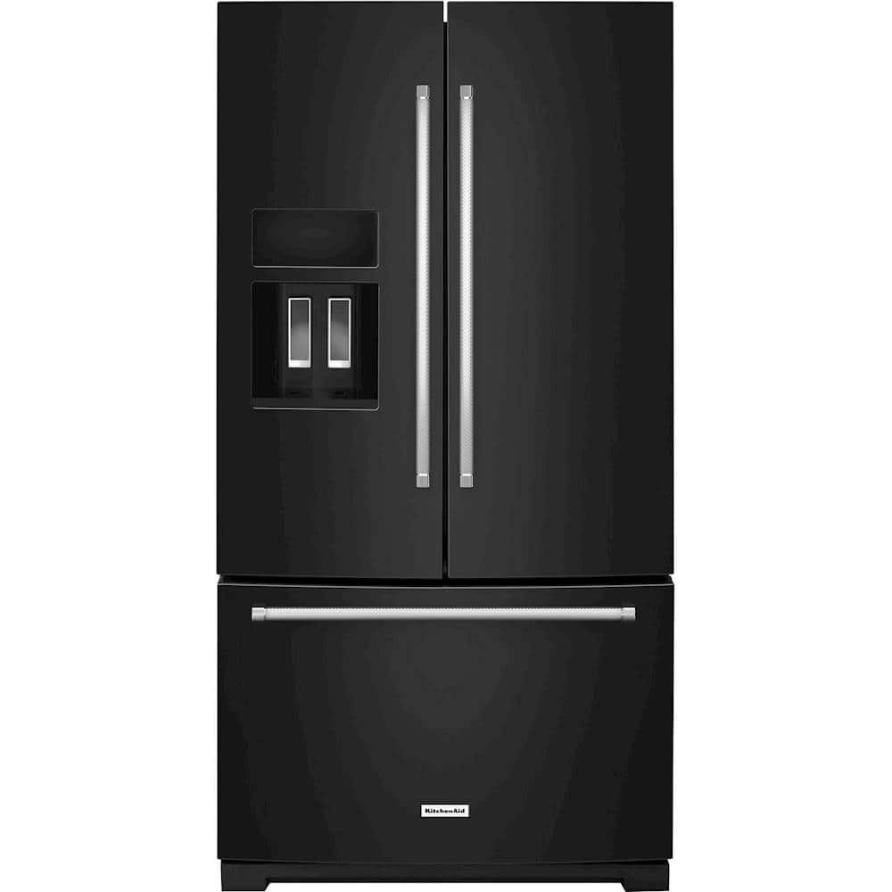 KitchenAid - 26.8 Cu. Ft. French Door Refrigerator - Black - Front_Zoom