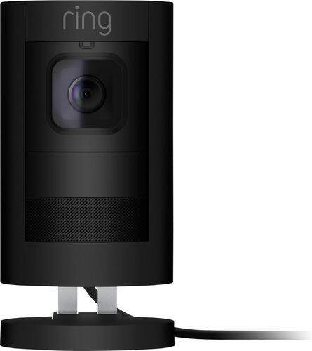 Ring - Stick Up Indoor/Outdoor Wired Security Camera - Black 2nd Gen