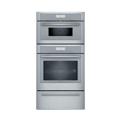 Thermador - MASTERPIECE SERIES 29.7" Double Electric Convection Wall Oven with Built-In Microwave - Stainless steel - Front_Standard