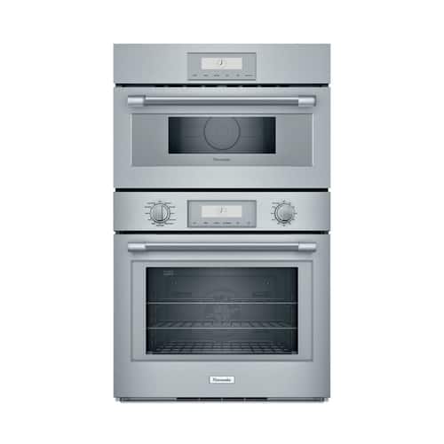 Thermador - PROFESSIONAL SERIES 29.7" Double Electric Convection Wall Oven with Built-In Microwave - Stainless steel - Front_Standard