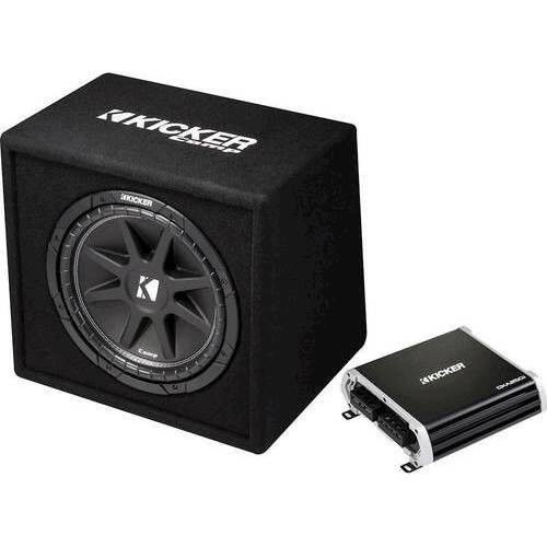 KICKER - DXA250.1 250W Class D Mono Amplifier with Comp 12" Subwoofer and Enclosure - Black