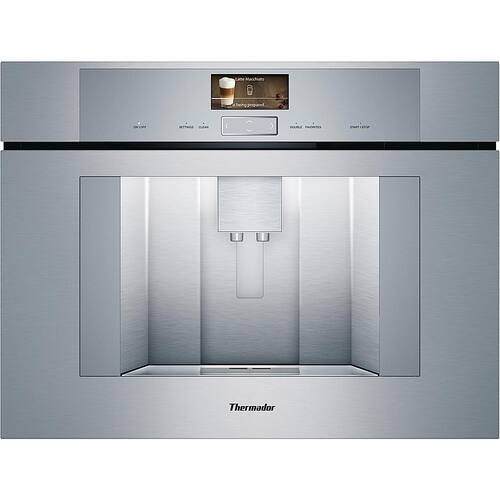 Thermador - Espresso Machine with Milk Frother - Brushed Stainless Steel - Front_Standard