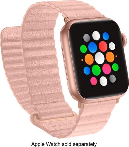 Platinum™ - Leather Loop Band for Apple Watch® 38mm and 40mm - Light Pink